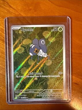 Pokemon Nymble Holographic Card - Green, Yellow